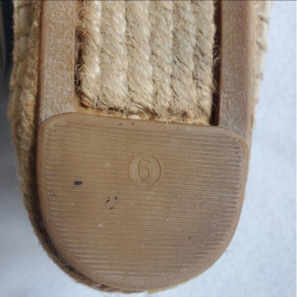 Tory Burch Canvas Cream and Brown Espadrilles Size 6 - Picture 9 of 9